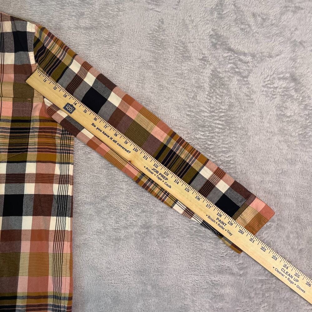 Madewell Plaid Button Down Shirt Womens M Orange Flannel Boyfriend Casual - Picture 5 of 9